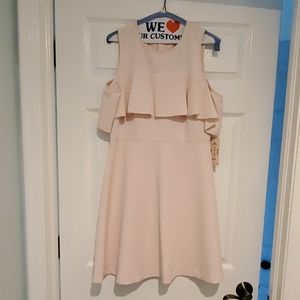 NEW Nanette Lepore Pink Ruffle Cold Shoulder Sz 8